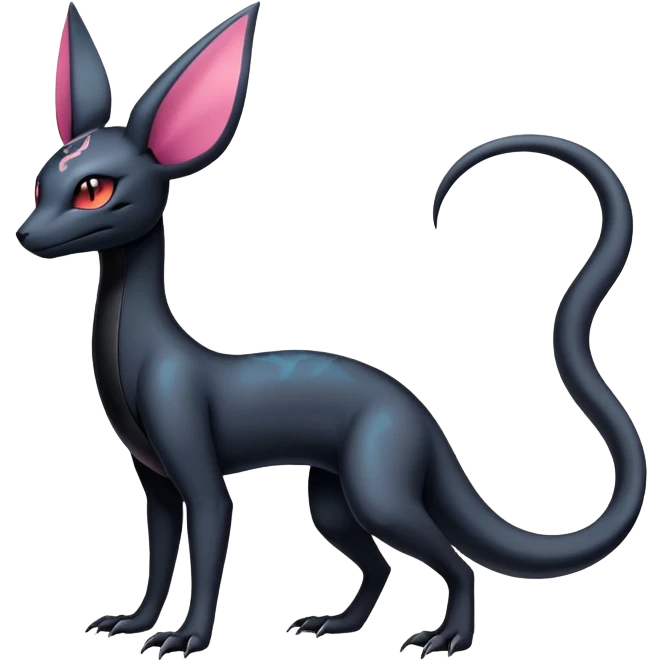 Pastel Gothic Salandit-Umbreon-Fakémon-hybrid-creature (full body)  emoji
