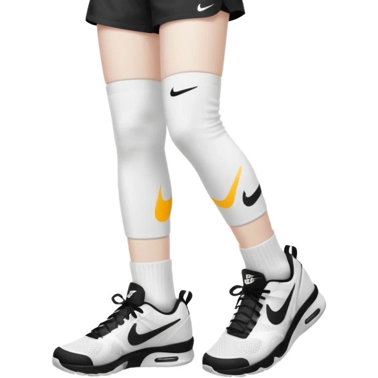 all-white, with black nike logo socks emoji