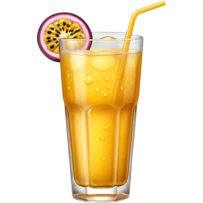 passionfruit & mango soft drink in glass emoji