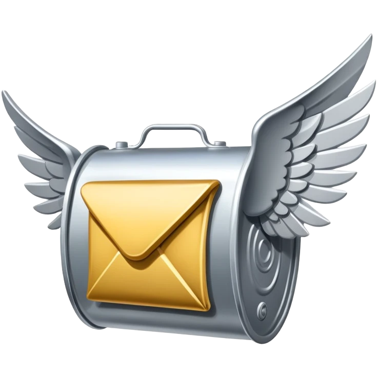 surreal winged flying spam can  emoji