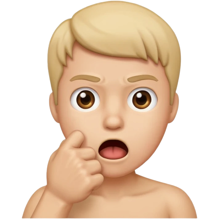 A person that is shocked/ suprised and has their hand in a fist over their mouth emoji