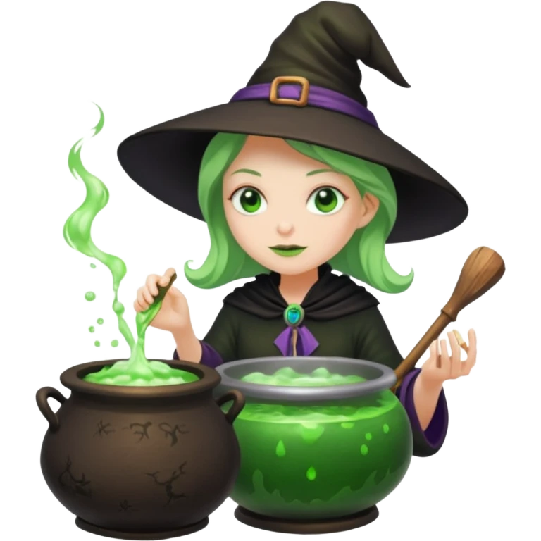 green witch cooking potion emoji