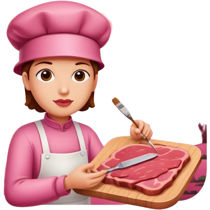 pink artist painting a SPAM meat abstract landscape  emoji