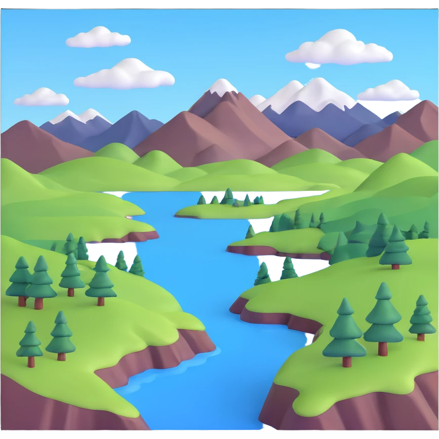 Scottish highlands with mountains emoji
