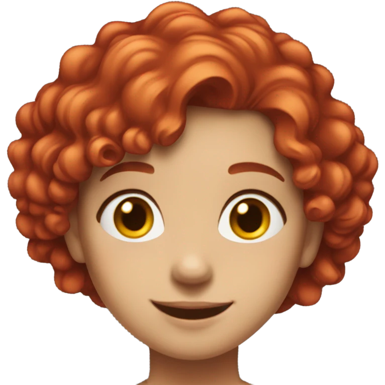 Girl with red hair in love emoji