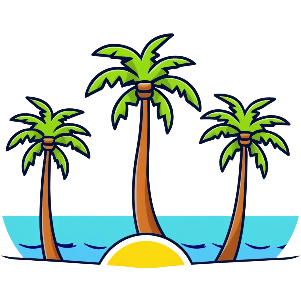 ball with Sochi palm trees and Black Sea emoji