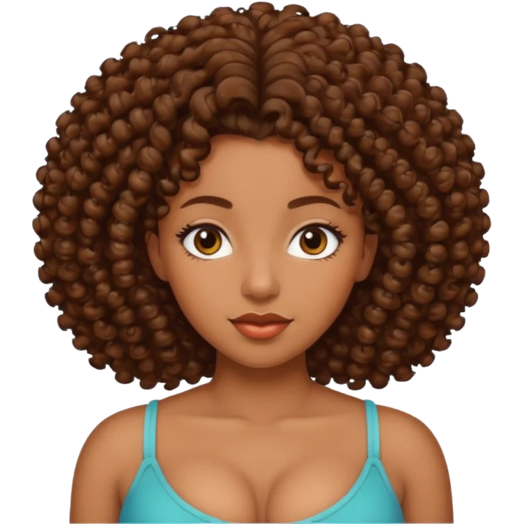 black woman bigger breast emoji curly hair emoji