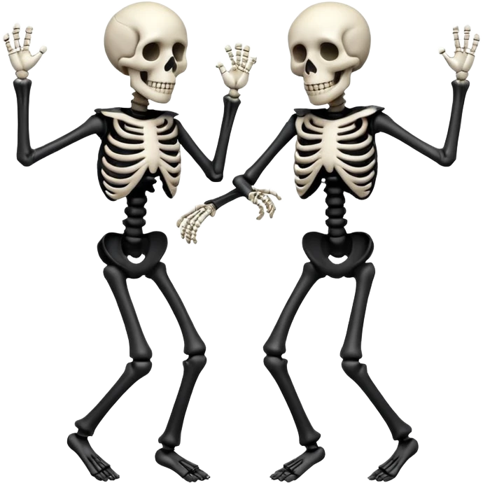 2 dancing skeletons emoji