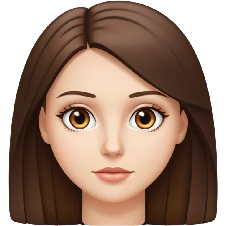 Brunette straight hair white girl with hazel eyes  emoji