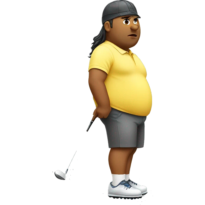 Overweight golfer with a mullet  emoji