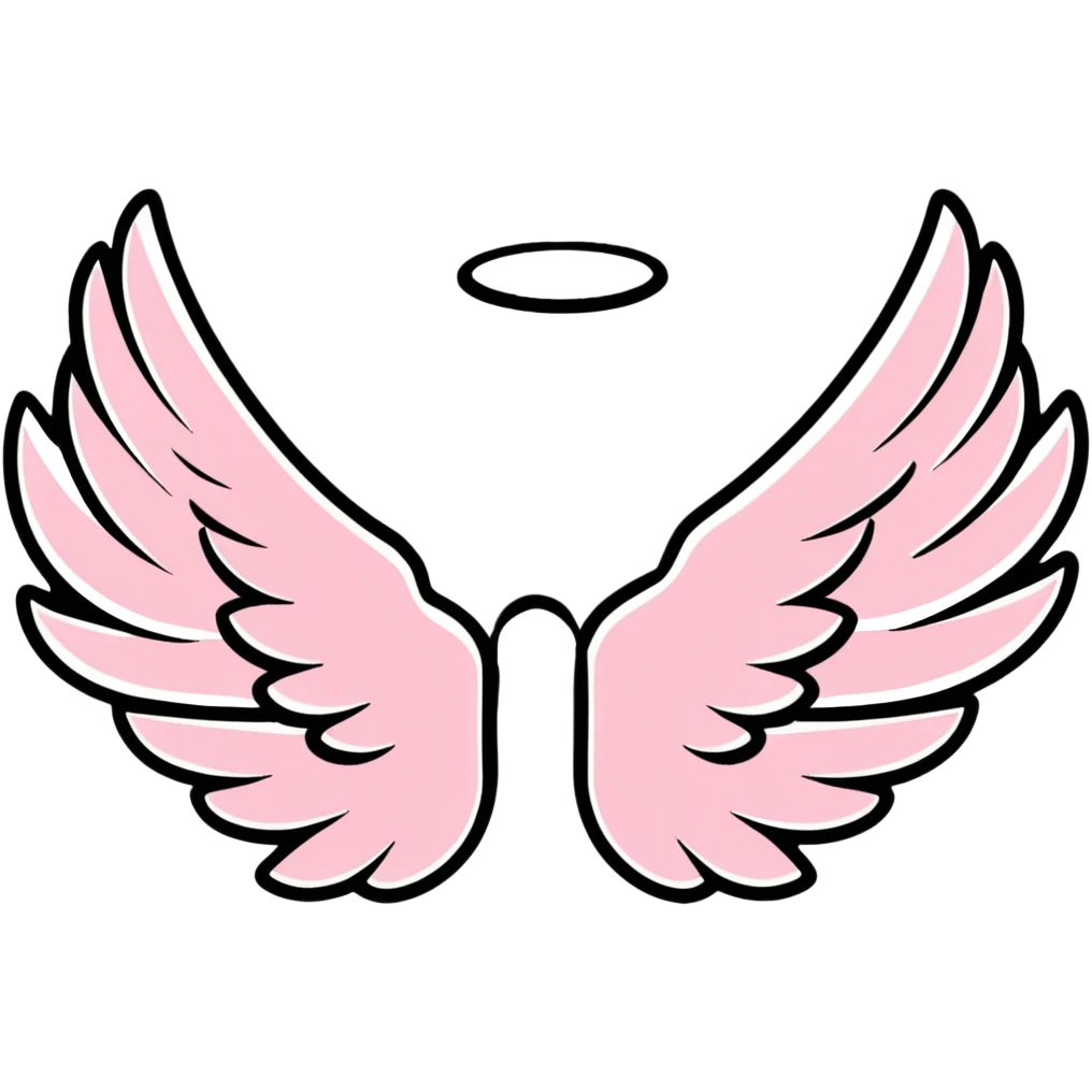 Victoria's Secret angel wings logo with pink stripes emoji