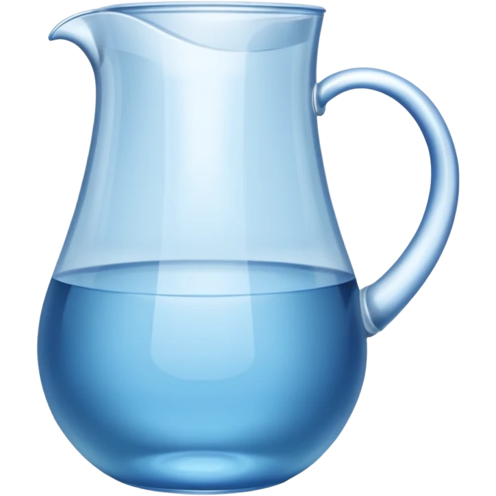 A water pitcher, transparent, slightly blue water, no lid, no droplets, tall. Without a handle and without spout.
 emoji