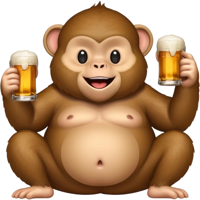 Fat monkey with a beer  emoji