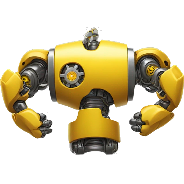Yellow mechanical cyborg bicep that’s flexing emoji