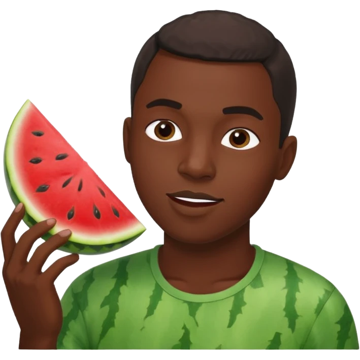 Black man eating a watermelon  emoji