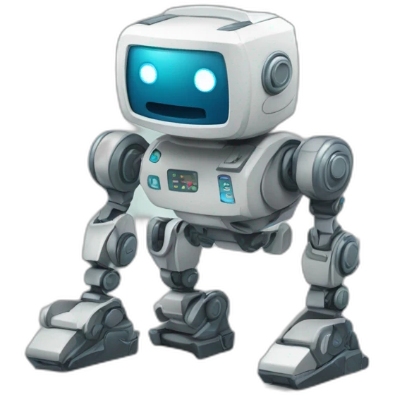 robô mexendo no computador emoji