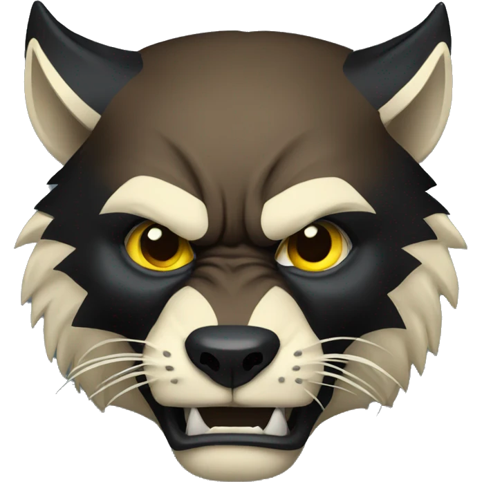 fierce wolverine animal head emoji