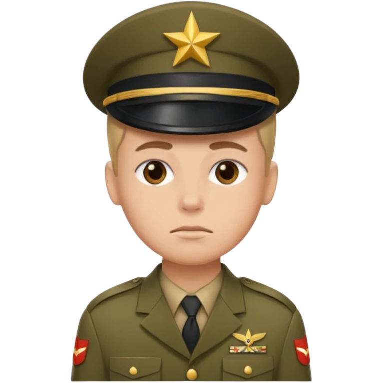 احترام نظامی و صورت خسته emoji