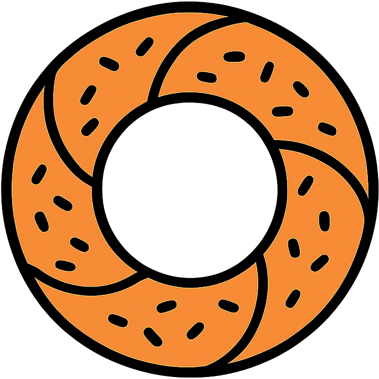a simit, Turkish sesame bagel, flat icon style, simple and clean emoji