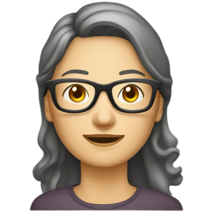 frau am bildschrim mit großer brille emoji