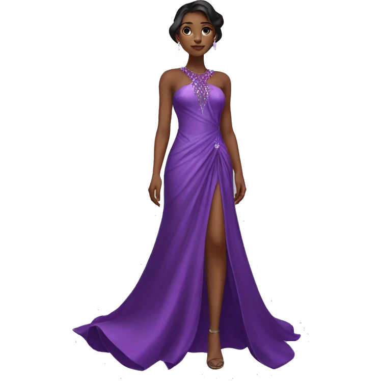 Purple gem inspired gown dress emoji