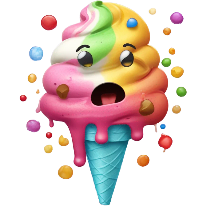 Vomiting ice cream emoji