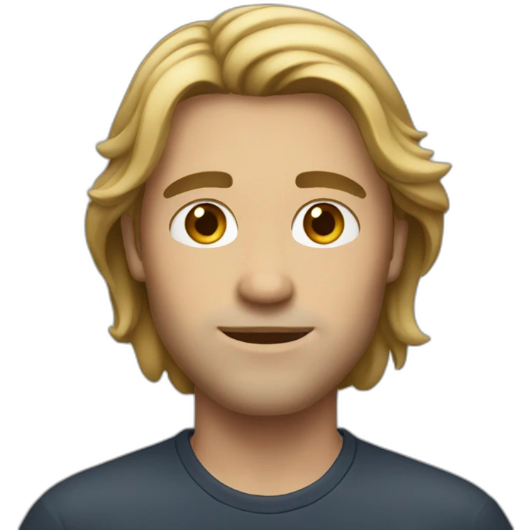 Man middle long dark blond hair emoji