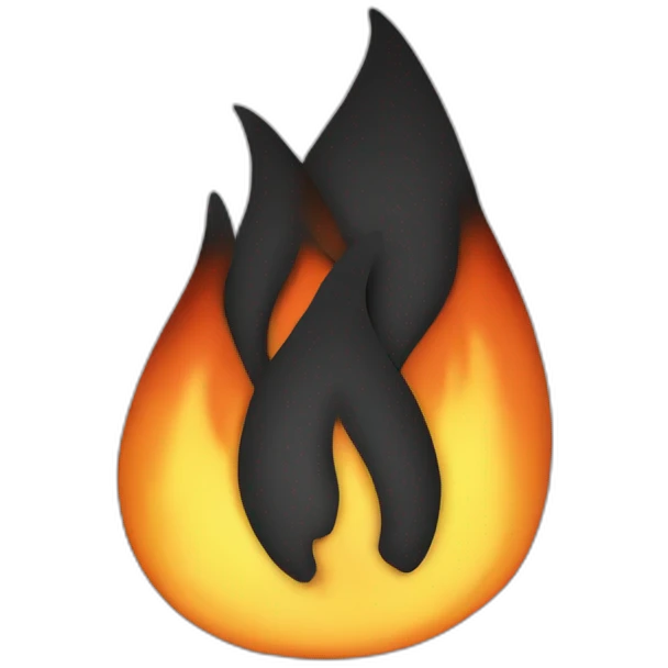 Black hard fire emoji