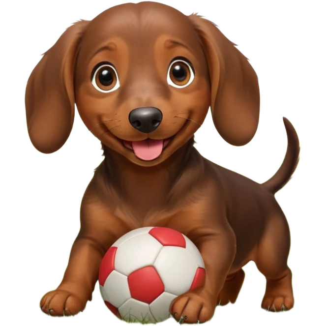 Perrito salchicha marrón sonriendo y jugando, dame varias variantes emoji