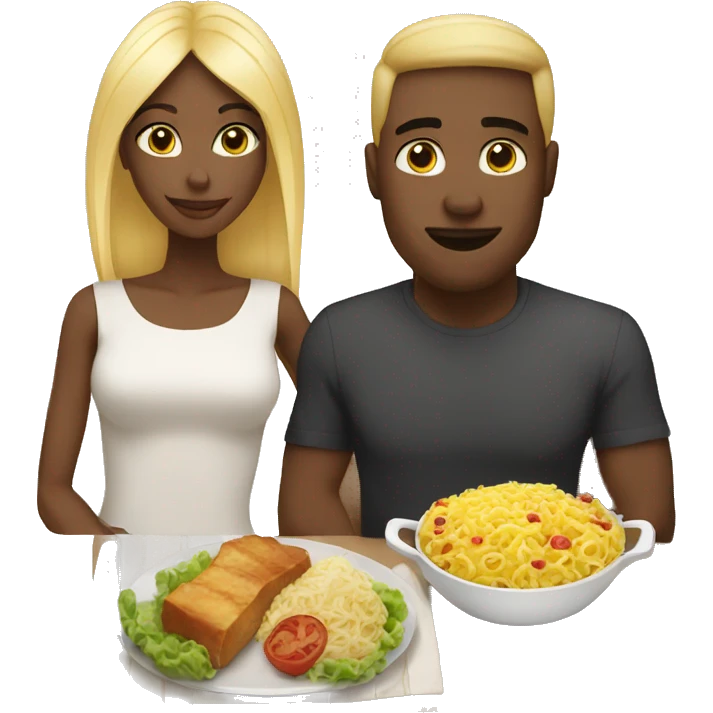 Black wife gives blond husband meal emoji