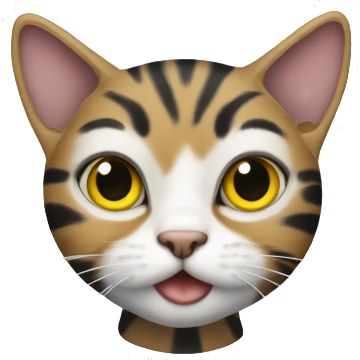 A tabby cat with yellow, black and white stripes emoji