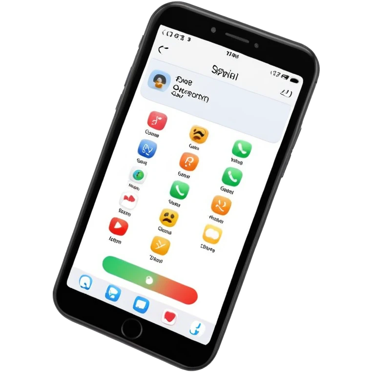 smartphone with call screen showing emoji