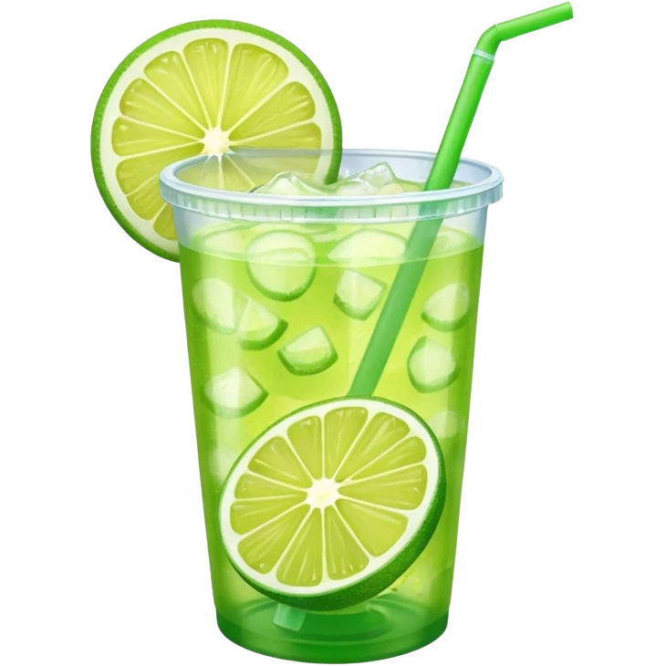 green lemonade in a plastic cup emoji