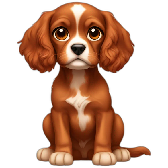 Ruby Cavalier puppy emoji
