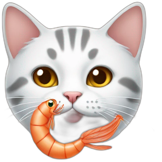 Cat with shrimp emoji
