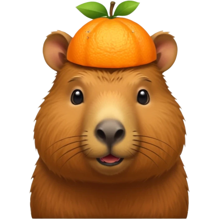 
capybara with orange on head emoji