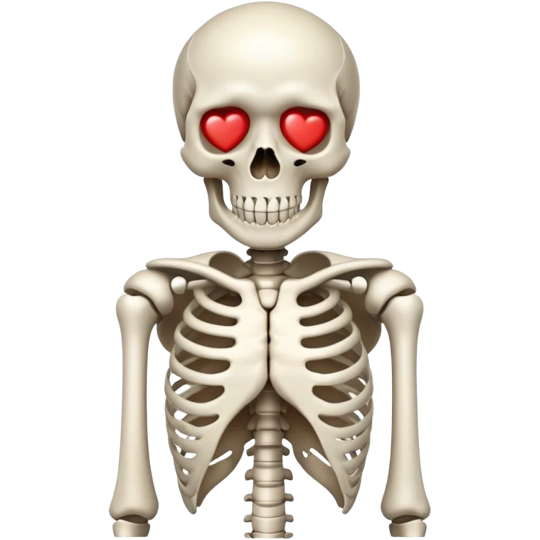 Skeleton with heart eyes emoji