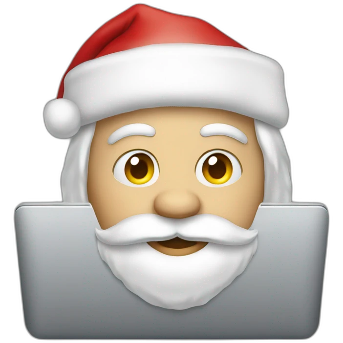 Santa on computer emoji