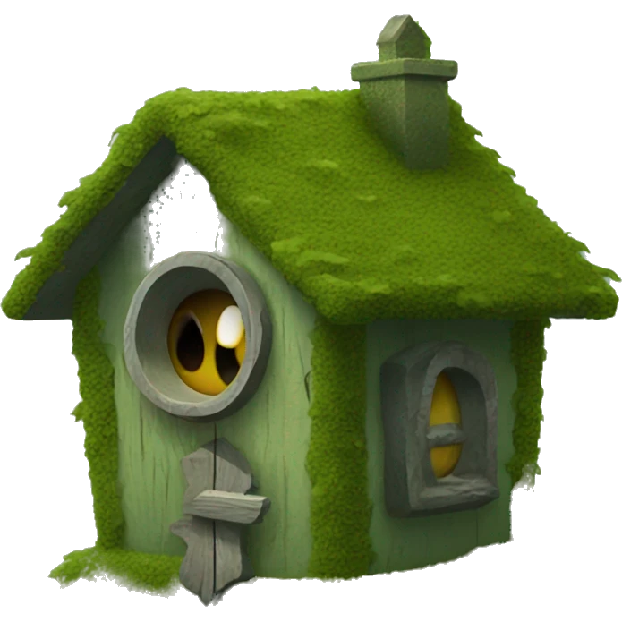 Haunted Mossy house birdhouse  emoji