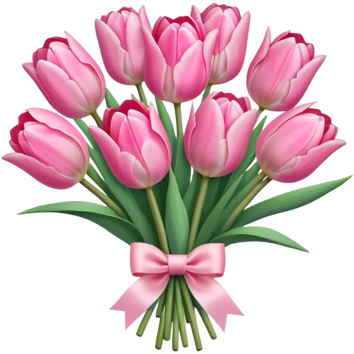 pastel pink tulip bouquet with a high quality bow emoji