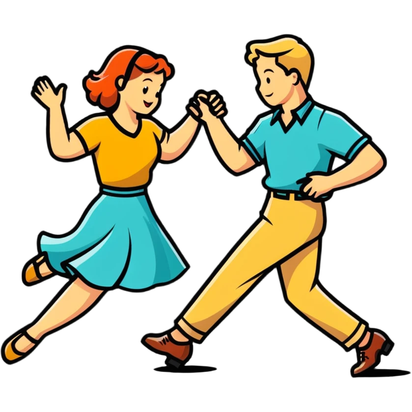Swing dance couple emoji