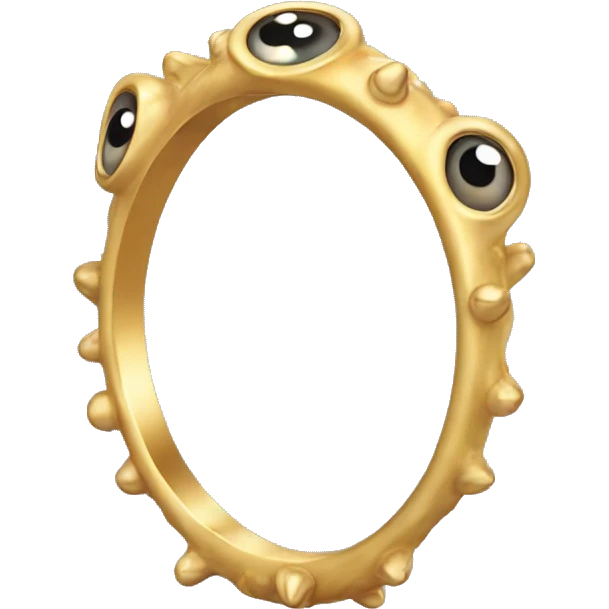 very thin gold ring studded with eyeballs emoji