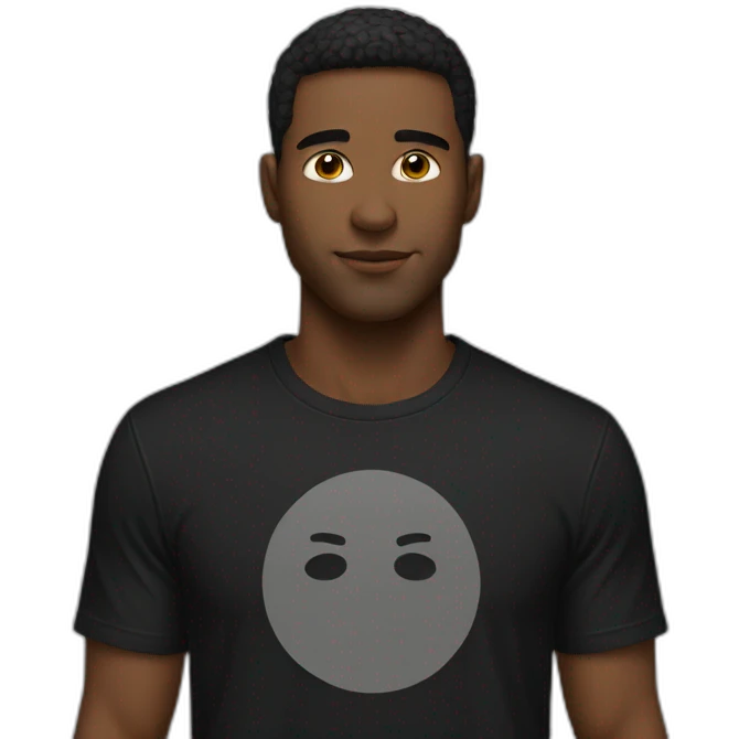 Black tshirt men emoji