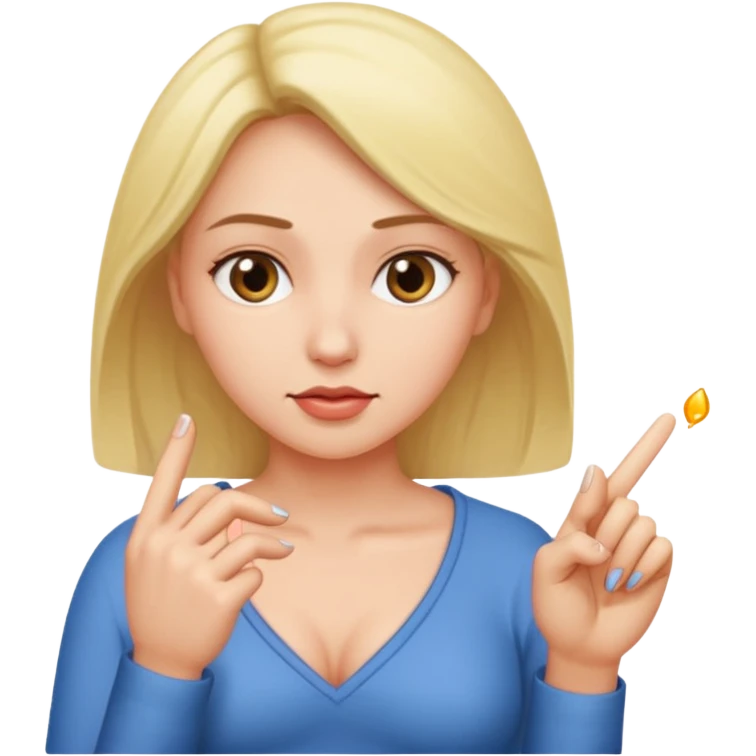 A women is manstrubrating in her vagina with her finger emoji