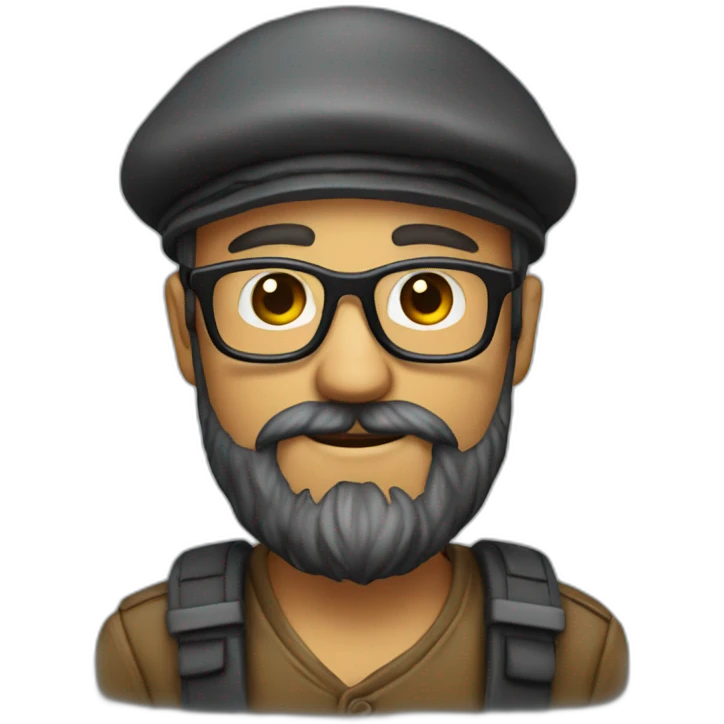 beard - beret - glasses emoji