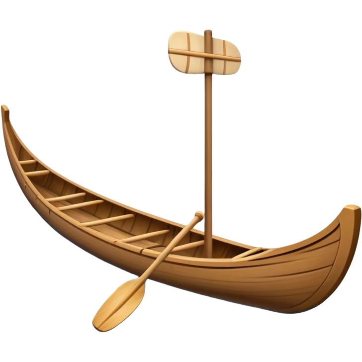 A classic outrigger canoe with a paddle, representing travel and adventure. emoji