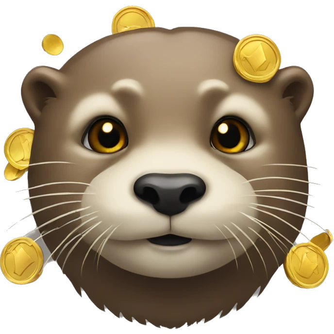 otters with gold coins emoji