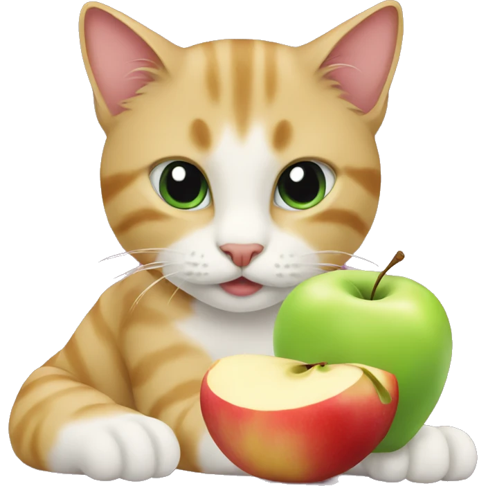 Cat eat Apple emoji