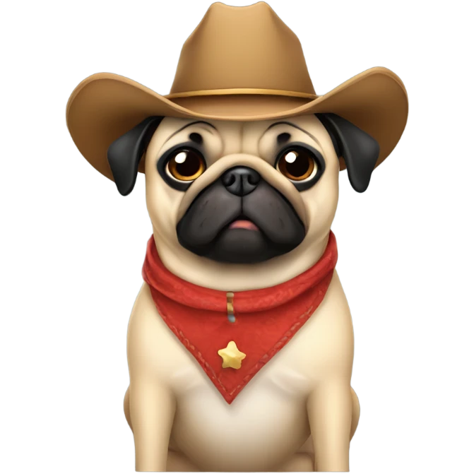 Pug with cowboy hat emoji