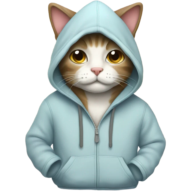 cat wearing a hoodie emoji